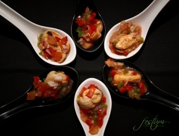 Cucharita de mejillones con su vinagreta